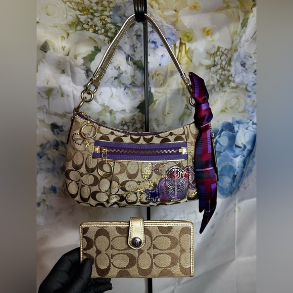 Authentic Rare Coach Poppy Tartan Plaid Glam Purse NWOT & Coach Est 1941 wallet - Picture 15 of 17